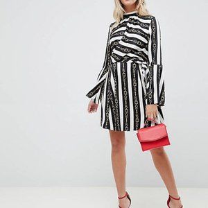 ASOS Twist Mini Dress in Chain Print